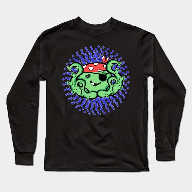 Kawaii pirate Octopus Long Sleeve T-Shirt by Redmanrooster